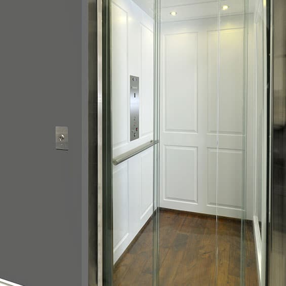 Indoor home elevator by Savaria with glass doors