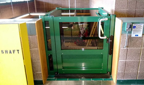 Green Vertical Wheelchair Lift