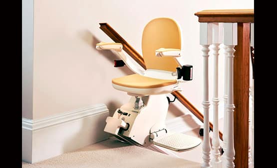 Acorn Straight Stair Lift 130 at top of stairs