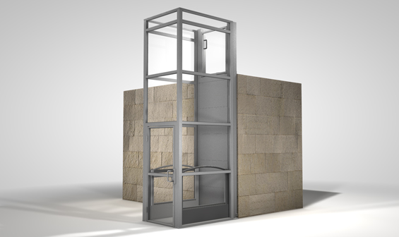 Graphic Design of Ascension Clarity vertical wheelchair lift